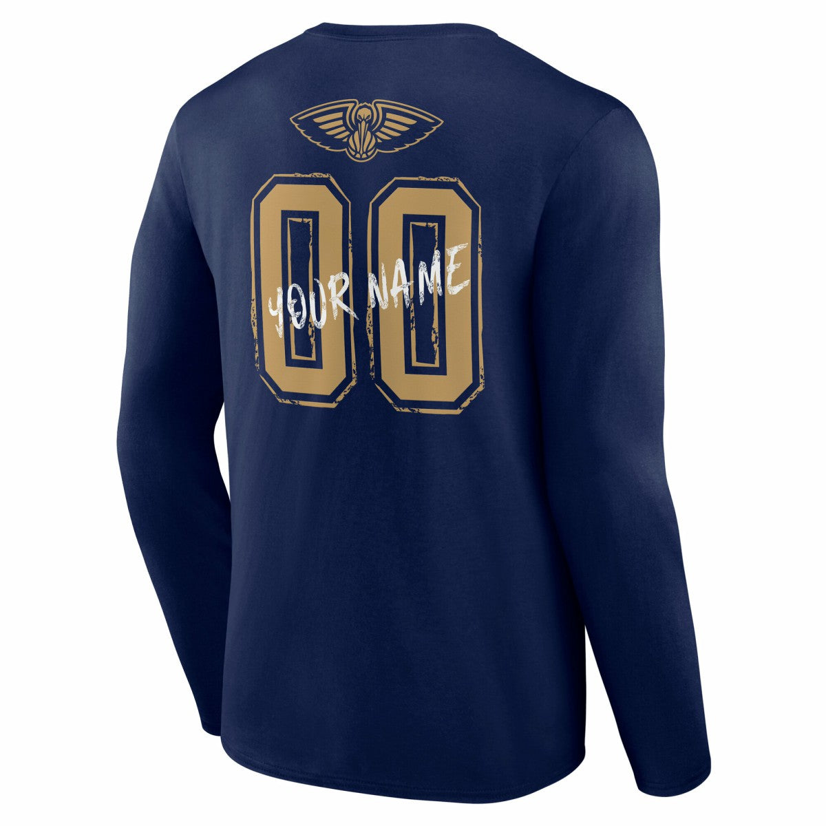 Navy New Orleans Pelicans Hustle Custom Long Sleeve T-Shirt | NBA