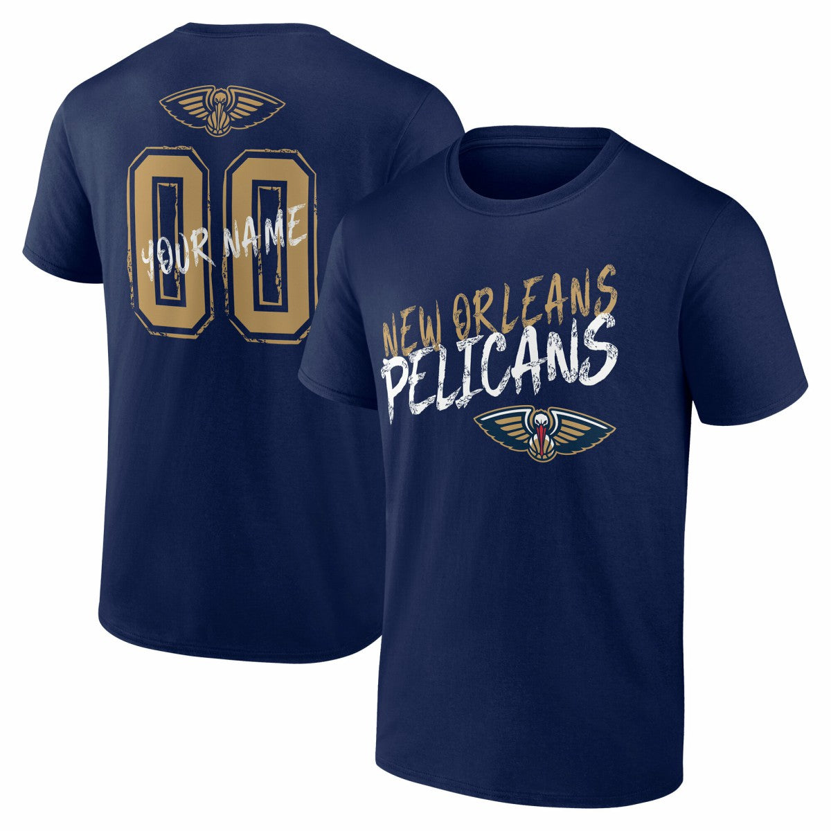 Navy New Orleans Pelicans Hustle Custom T-Shirt | NBA