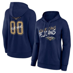 Navy New Orleans Pelicans Women's Hustle Custom Pullover Hoodie | NBA