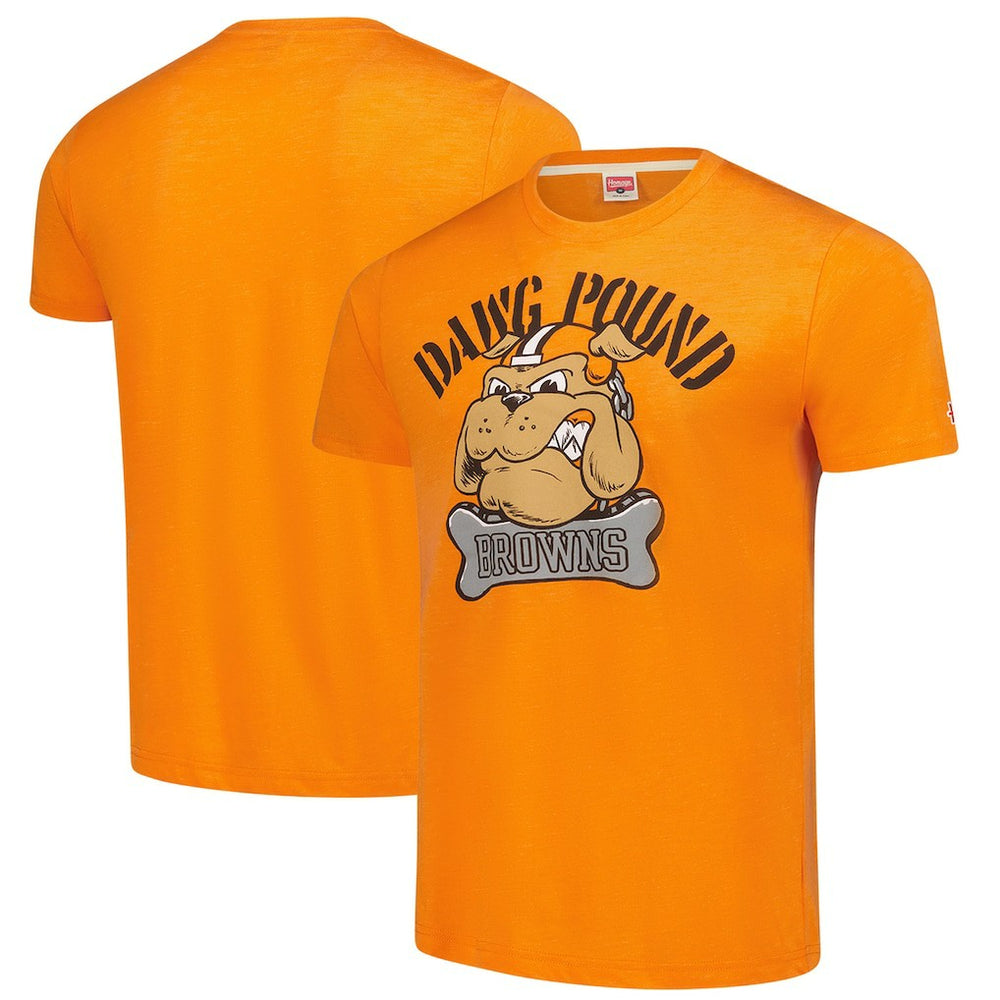 Cleveland Browns Homage Unisex Tri-Blend Dawg Pound XL Bone Collar T-Shirt | NFL Discount