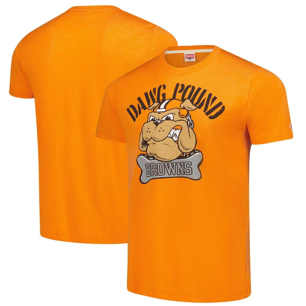 Cleveland Browns Homage Unisex Tri-Blend Dawg Pound XL Bone Collar T-Shirt | NFL Discount