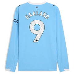 Erling Haaland Manchester City 2025/26 Home Replica Long Sleeve Player Jersey