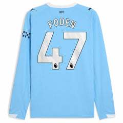 Phil Foden Manchester City 2025/26 Home Replica Long Sleeve Player Jersey