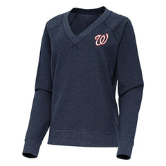 Washington Nationals Antigua Women's Varsity Tri-Blend V-Neck Long Sleeve T-Shirt - MLB T-shirts