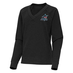 Miami Marlins Antigua Women's Varsity Tri-Blend V-Neck Long Sleeve T-Shirt - MLB T-shirts