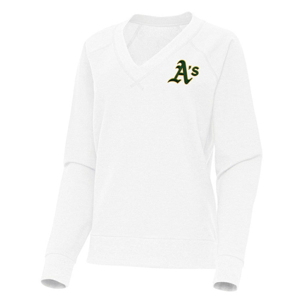 Athletics Antigua Women's Varsity Tri-Blend V-Neck Long Sleeve T-Shirt - MLB T-shirts