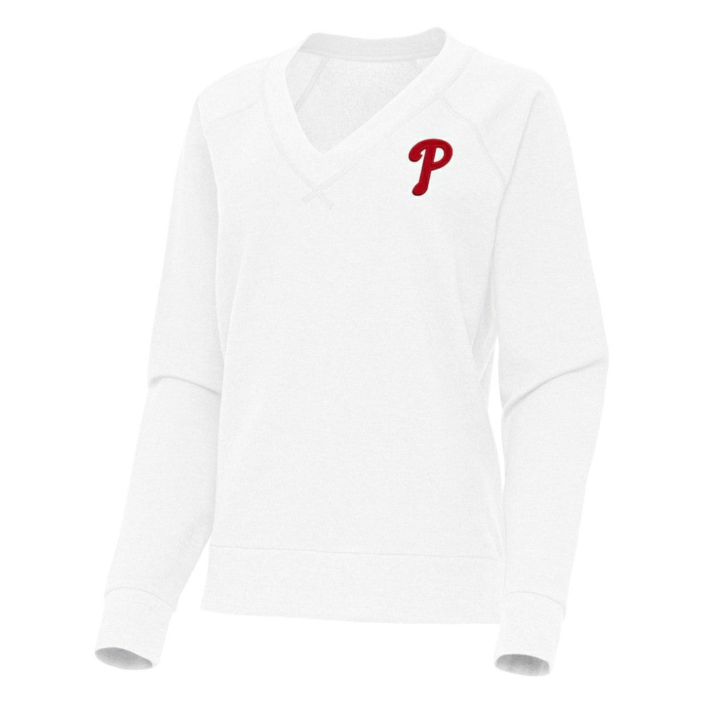 Philadelphia Phillies Antigua Women's Varsity Tri-Blend V-Neck Long Sleeve T-Shirt - MLB T-shirts