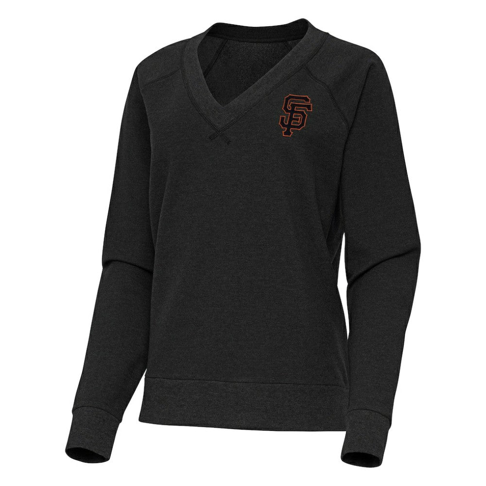 San Francisco Giants Antigua Women's Varsity Tri-Blend V-Neck Long Sleeve T-Shirt - MLB T-shirts