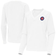 Chicago Cubs Antigua Women's Varsity Tri-Blend V-Neck Long Sleeve T-Shirt - MLB T-shirts
