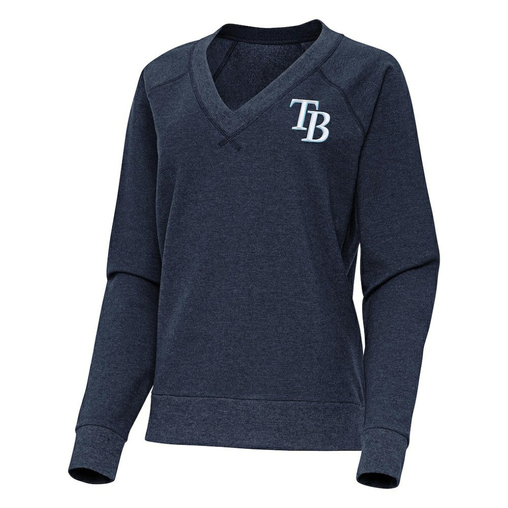Tampa Bay Rays Antigua Women's Varsity Tri-Blend V-Neck Long Sleeve T-Shirt - MLB T-shirts