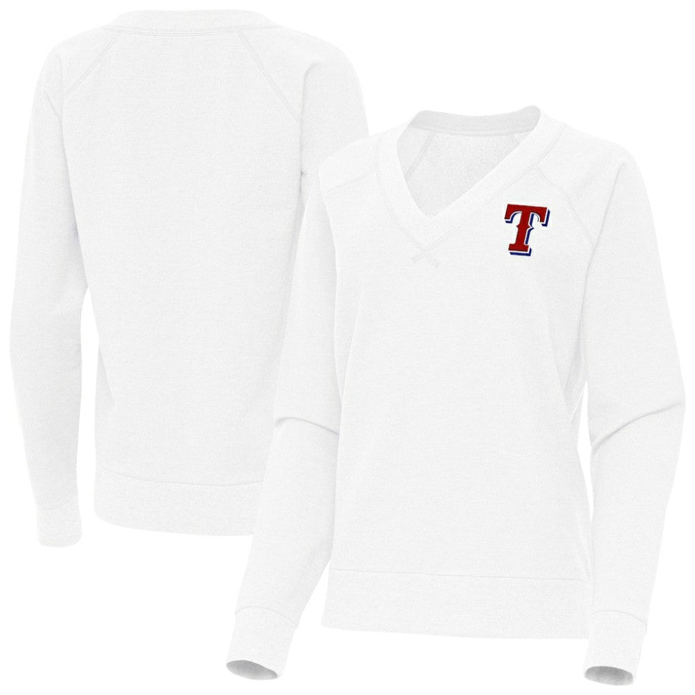 Texas Rangers Antigua Women's Varsity Tri-Blend V-Neck Long Sleeve T-Shirt - MLB T-shirts