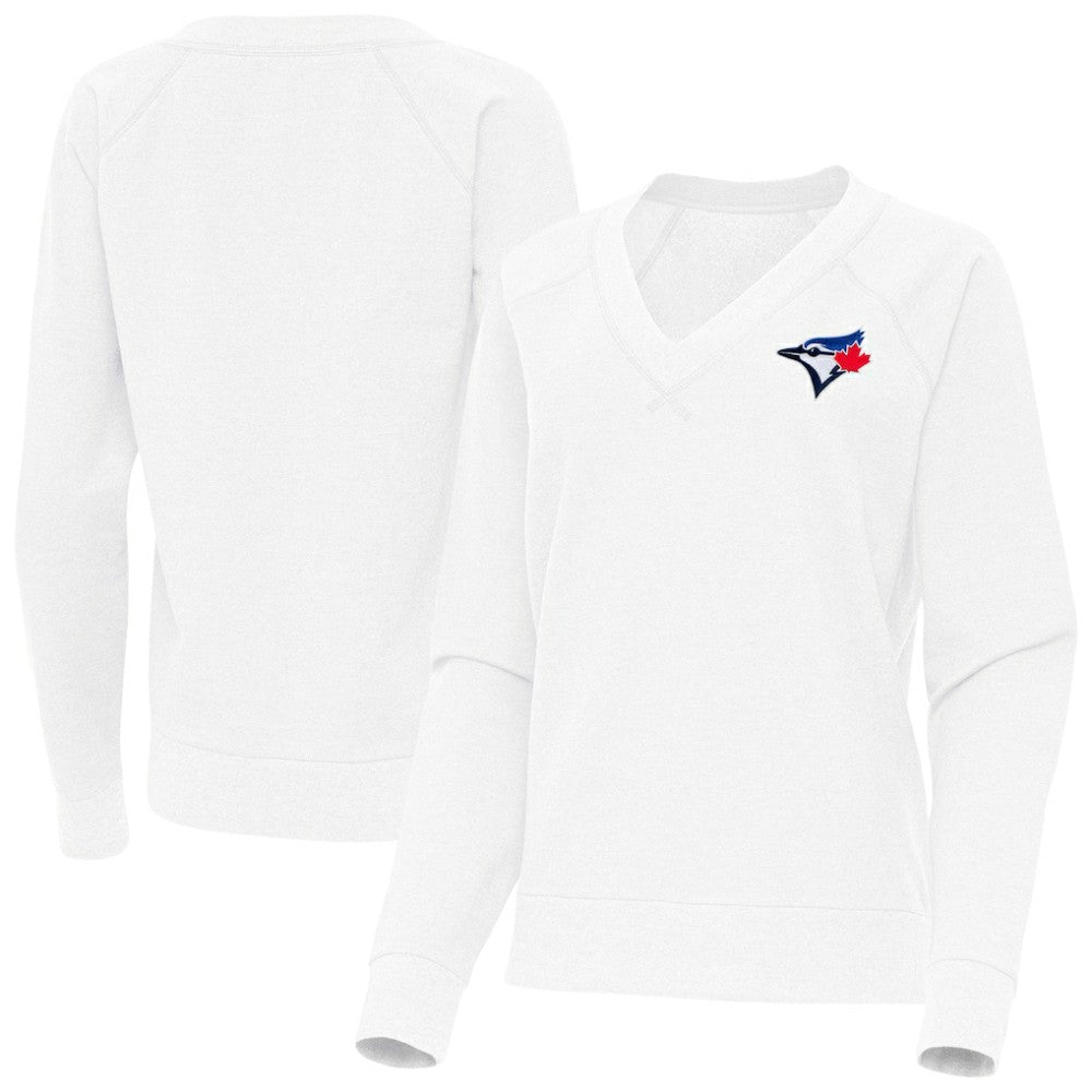 Toronto Blue Jays Antigua Women's Varsity Tri-Blend V-Neck Long Sleeve T-Shirt - MLB T-shirts