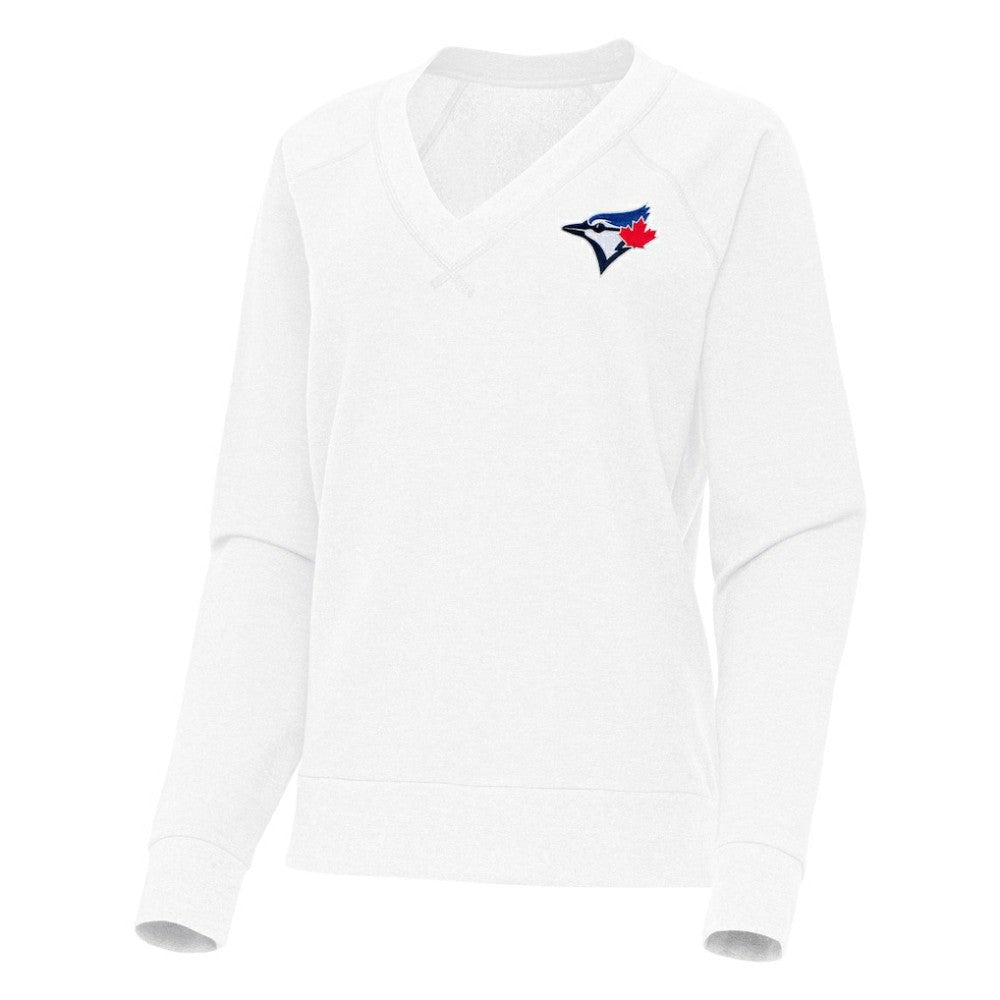 Toronto Blue Jays Antigua Women's Varsity Tri-Blend V-Neck Long Sleeve T-Shirt - MLB T-shirts