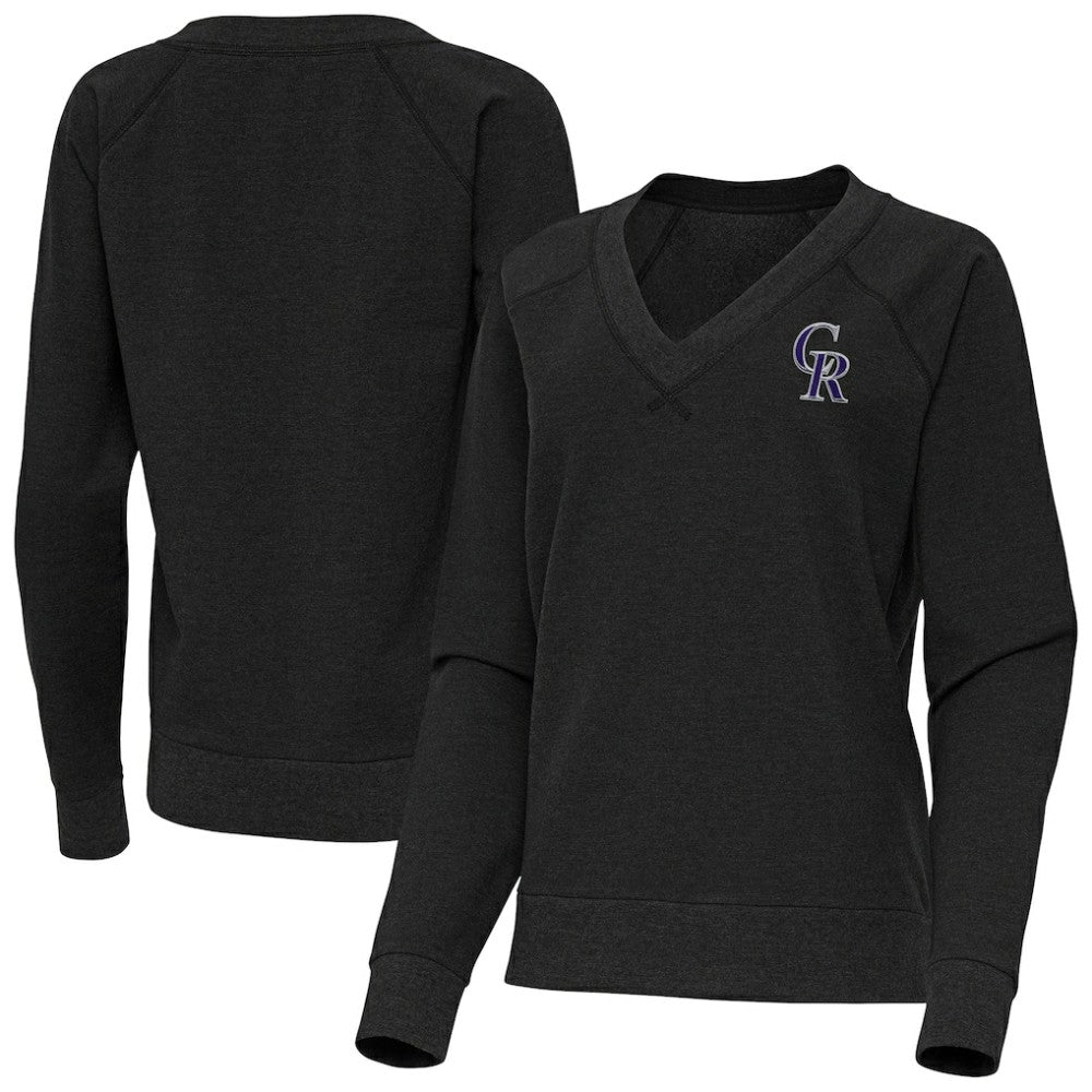 Colorado Rockies Antigua Women's Varsity Tri-Blend V-Neck Long Sleeve T-Shirt - MLB T-shirts