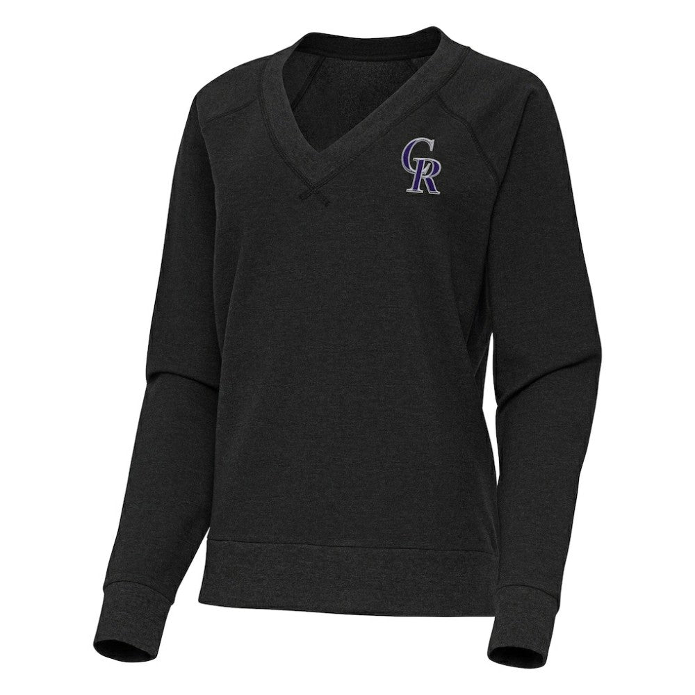 Colorado Rockies Antigua Women's Varsity Tri-Blend V-Neck Long Sleeve T-Shirt - MLB T-shirts