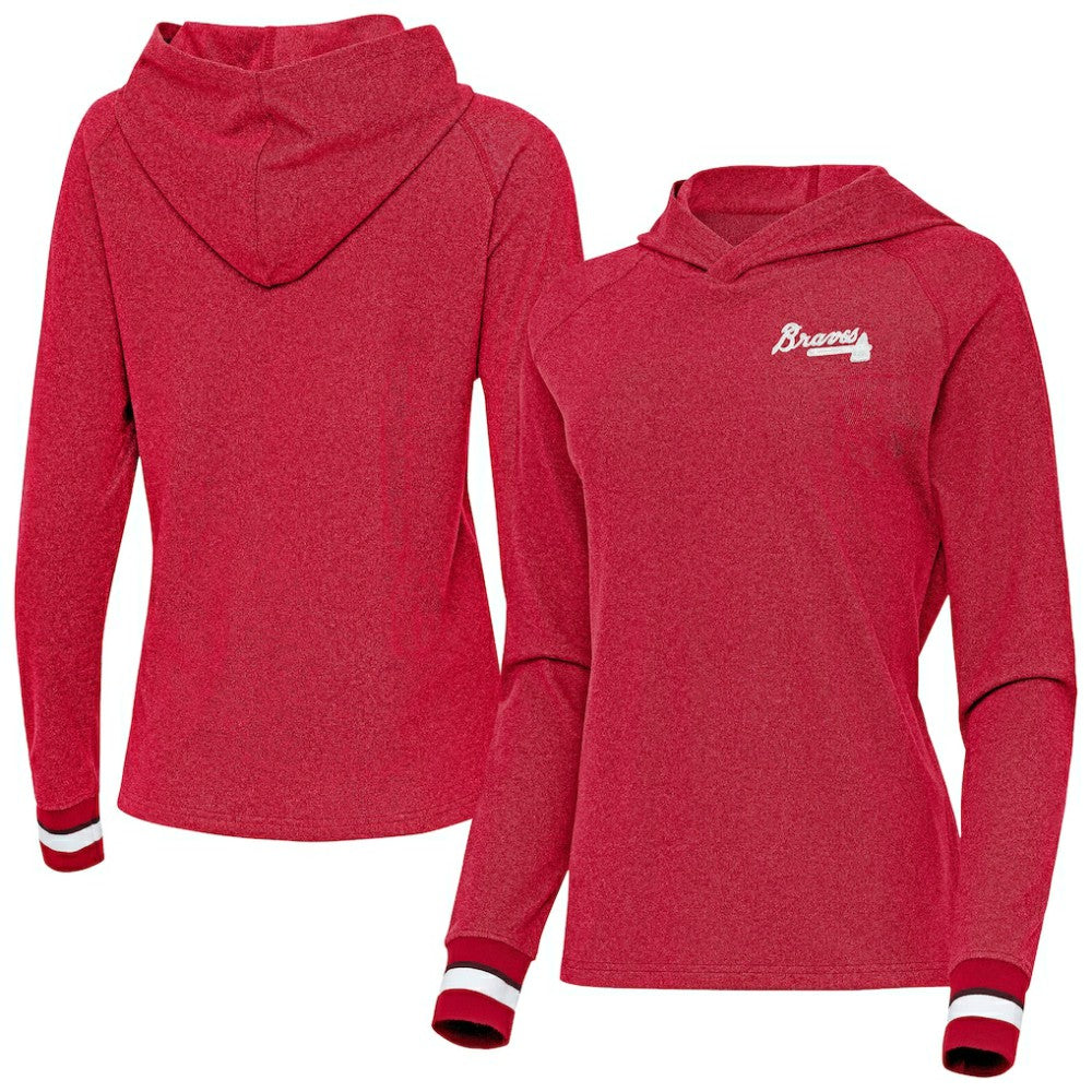 Atlanta Braves Antigua Women's Trek Pullover Hoodie - MLB Hoodies