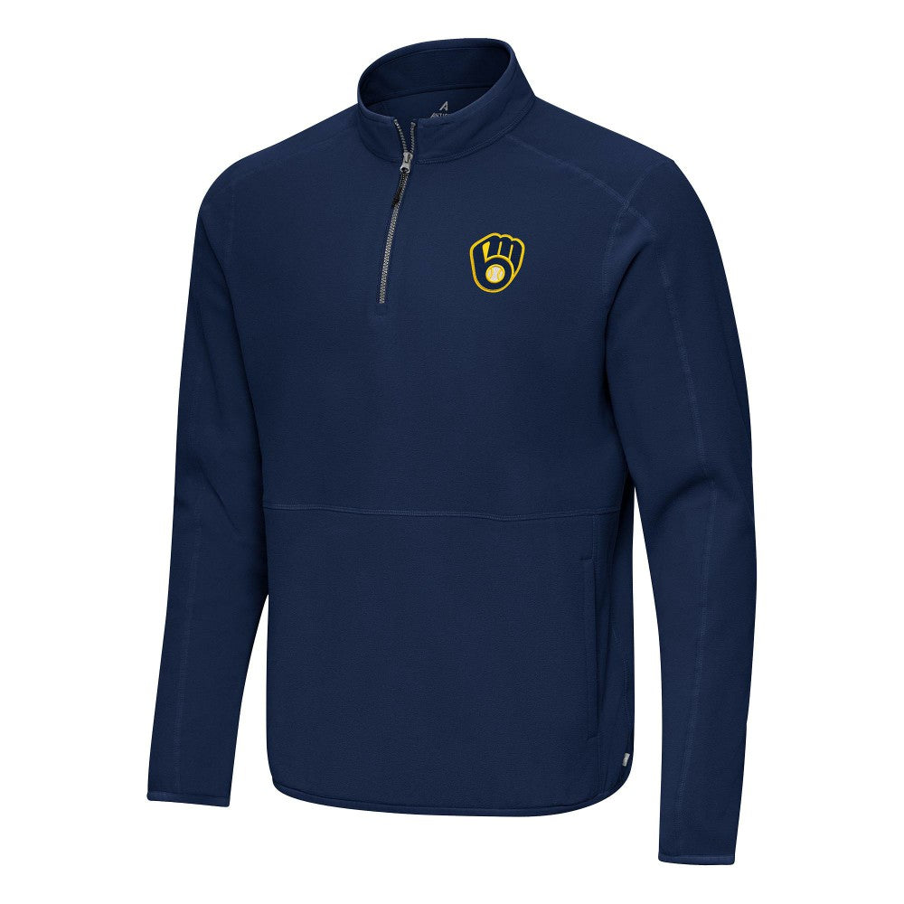 Milwaukee Brewers Antigua Step Up Quarter-Zip Pullover - MLB Pullover