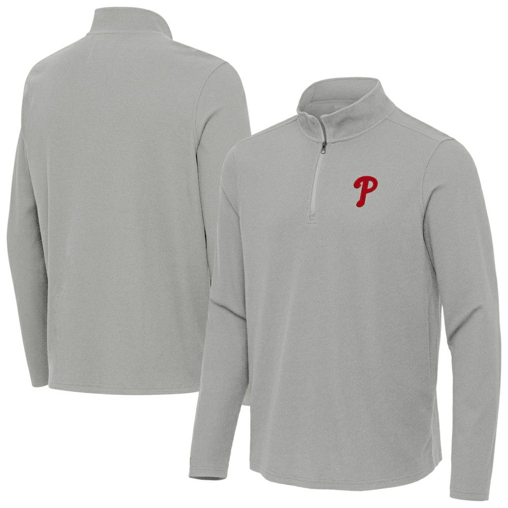 Philadelphia Phillies Antigua Sync Tri-Blend Quarter-Zip Pullover - MLB Pullover