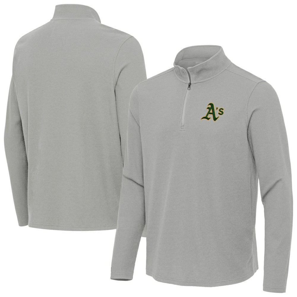 Athletics Antigua Sync Tri-Blend Quarter-Zip Pullover - MLB Pullover