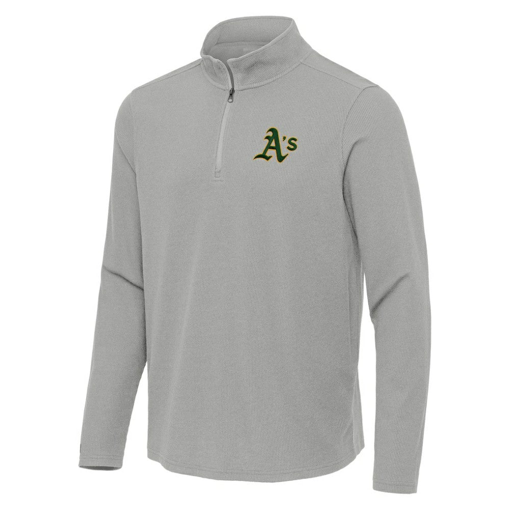 Athletics Antigua Sync Tri-Blend Quarter-Zip Pullover - MLB Pullover