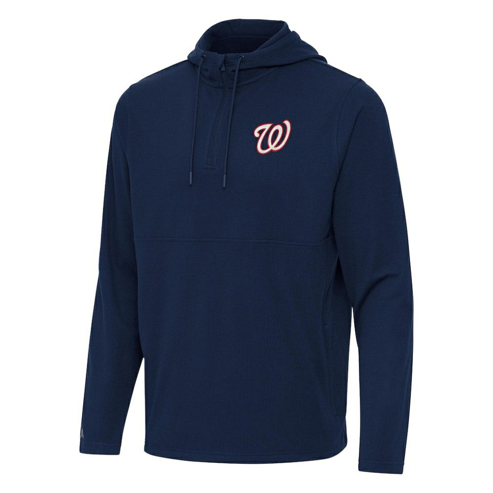 Washington Nationals Antigua Connected Quarter-Zip Pullover Hoodie - MLB Hoodies