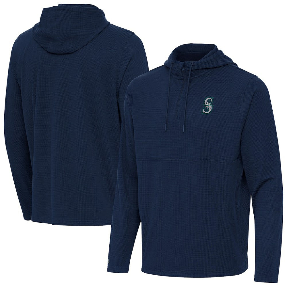 Seattle Mariners Antigua Connected Quarter-Zip Pullover Hoodie - MLB Hoodies