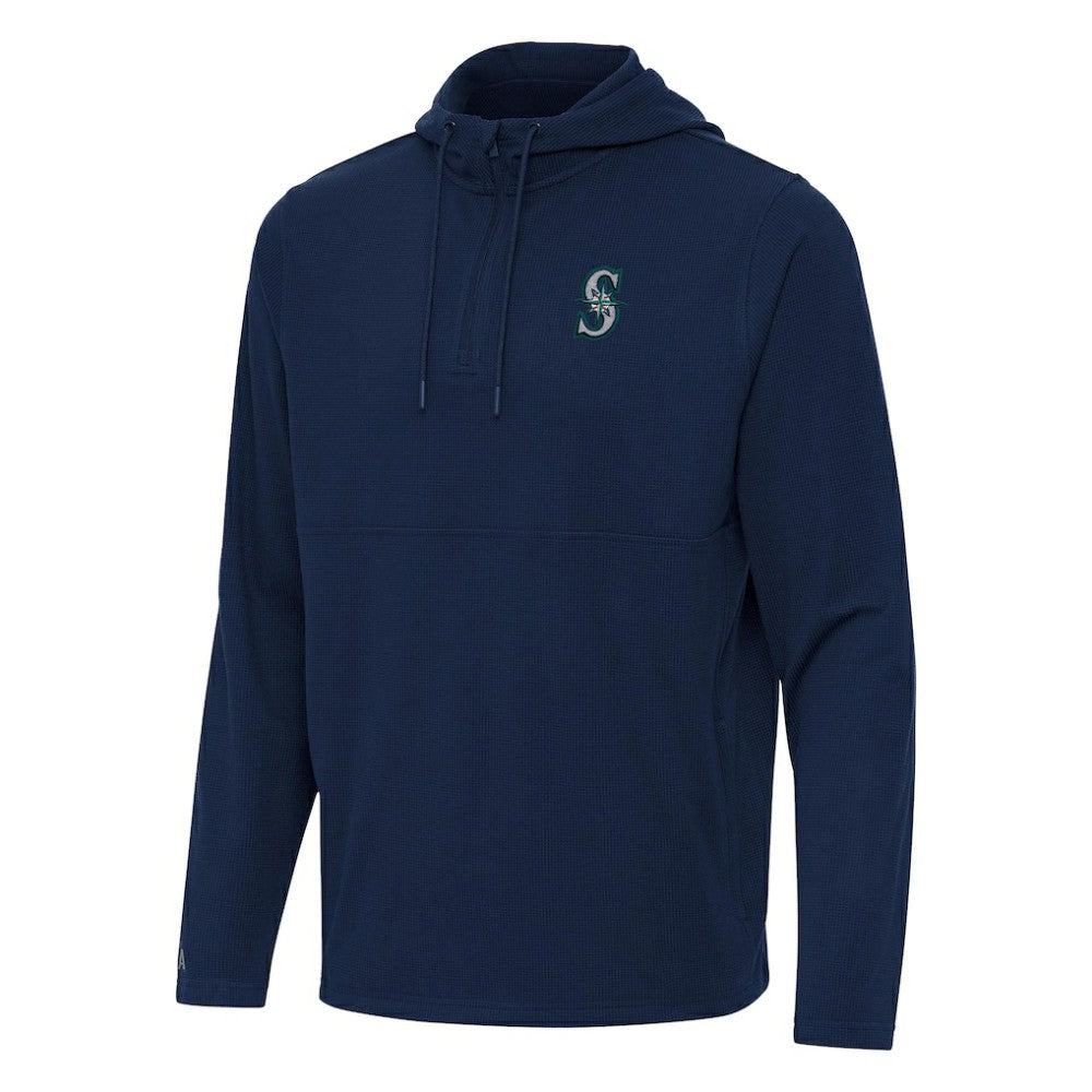 Seattle Mariners Antigua Connected Quarter-Zip Pullover Hoodie - MLB Hoodies