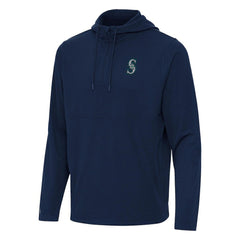 Seattle Mariners Antigua Connected Quarter-Zip Pullover Hoodie - MLB Hoodies