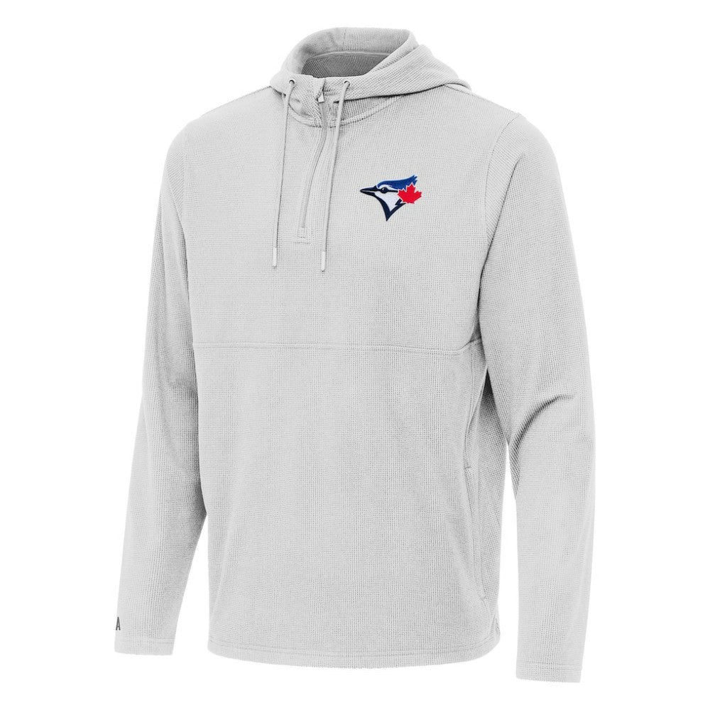 Toronto Blue Jays Antigua Connected Quarter-Zip Pullover Hoodie - MLB Hoodies