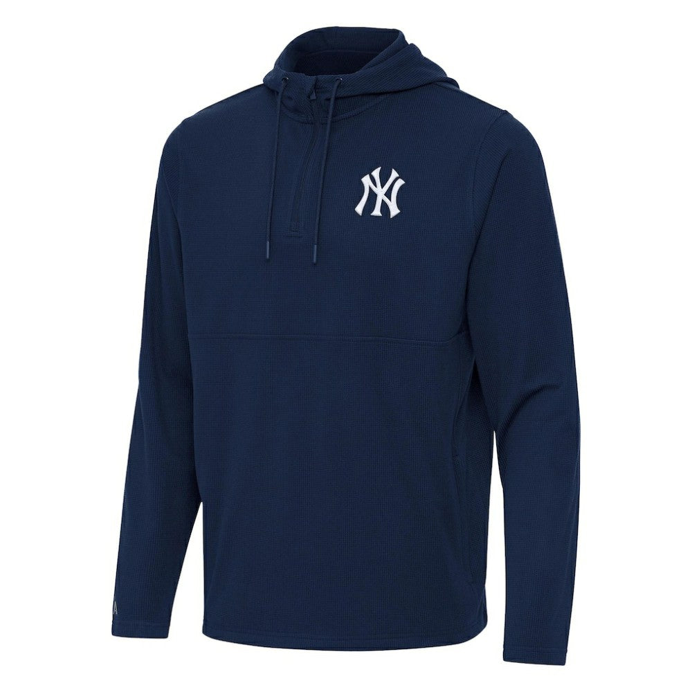 New York Yankees Antigua Connected Quarter-Zip Pullover Hoodie - MLB Hoodies