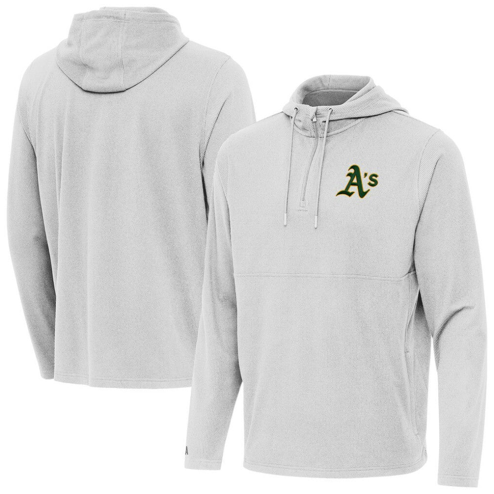 Athletics Antigua Connected Quarter-Zip Pullover Hoodie - MLB Hoodies