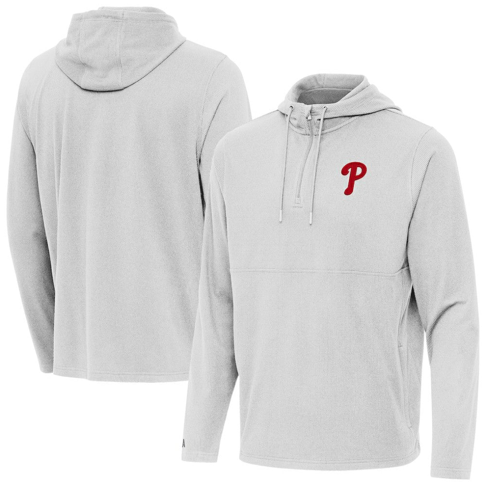 Philadelphia Phillies Antigua Connected Quarter-Zip Pullover Hoodie - MLB Hoodies