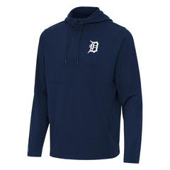 Detroit Tigers Antigua Connected Quarter-Zip Pullover Hoodie - MLB Hoodies