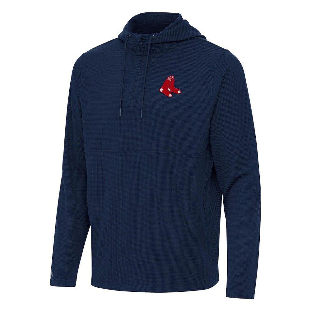 Boston Red Sox Antigua Connected Quarter-Zip Pullover Hoodie - MLB Hoodies