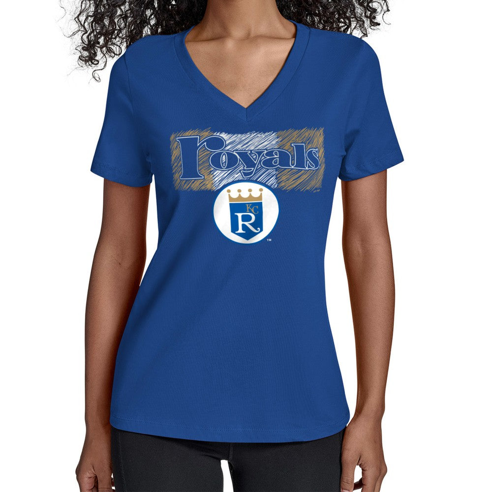 Kansas City Royals Starter Women's Team Color Shading V-Neck T-Shirt - MLB T-shirts