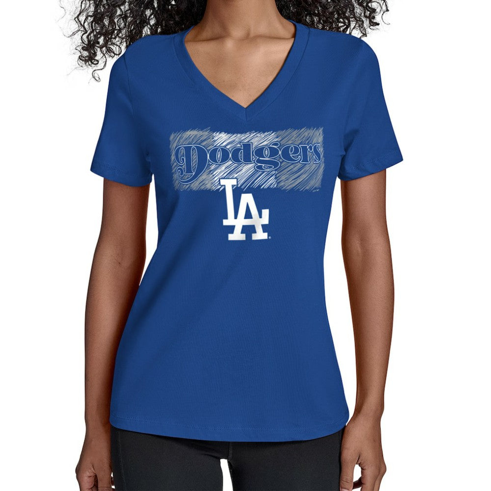 Los Angeles Dodgers Starter Women's Team Color Shading V-Neck T-Shirt - MLB T-shirts