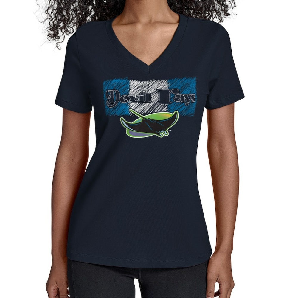 Tampa Bay Rays Starter Women's Team Color Shading V-Neck T-Shirt - MLB T-shirts
