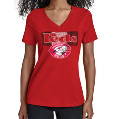 Cincinnati Reds Starter Women's Team Color Shading V-Neck T-Shirt - MLB T-shirts