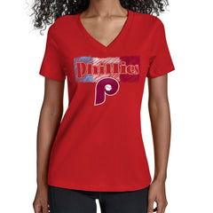 Philadelphia Phillies Starter Women's Team Color Shading V-Neck T-Shirt - MLB T-shirts