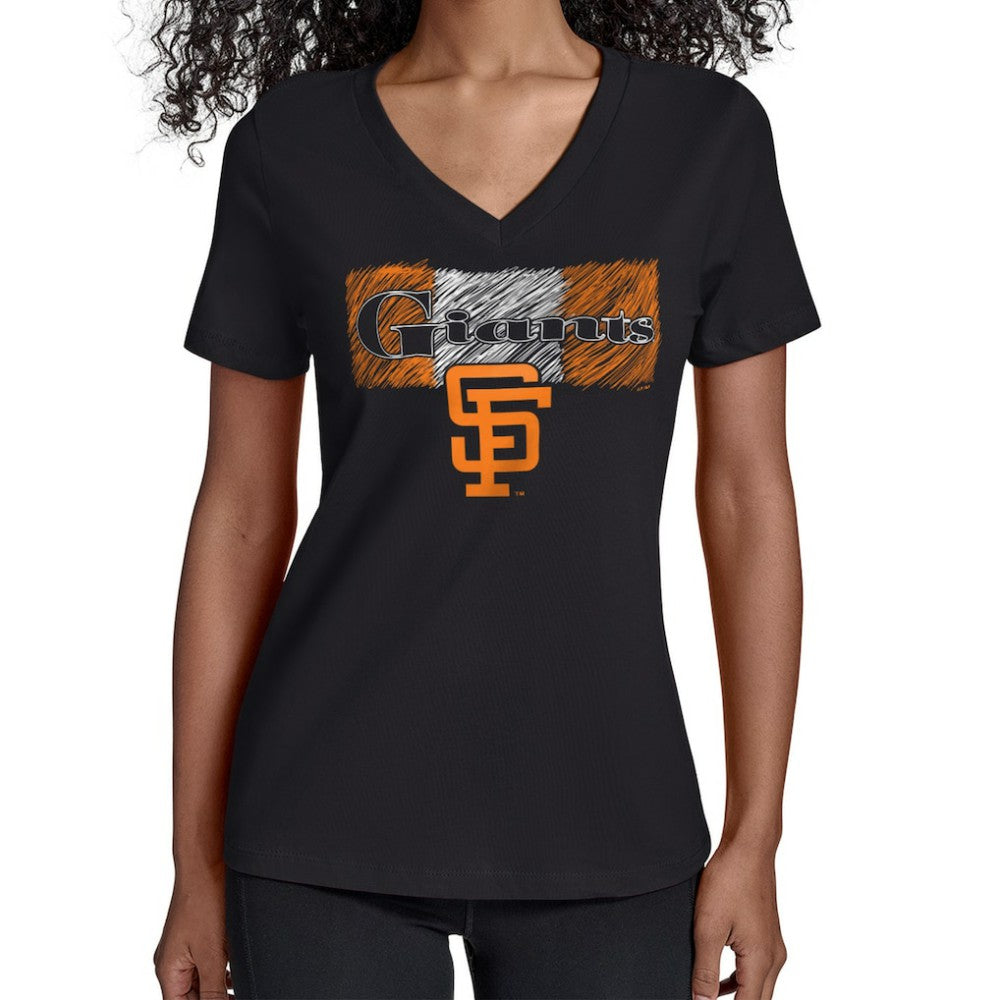 San Francisco Giants Starter Women's Team Color Shading V-Neck T-Shirt - MLB T-shirts