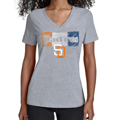 San Diego Padres Starter Women's Team Color Shading V-Neck T-Shirt - MLB T-shirts