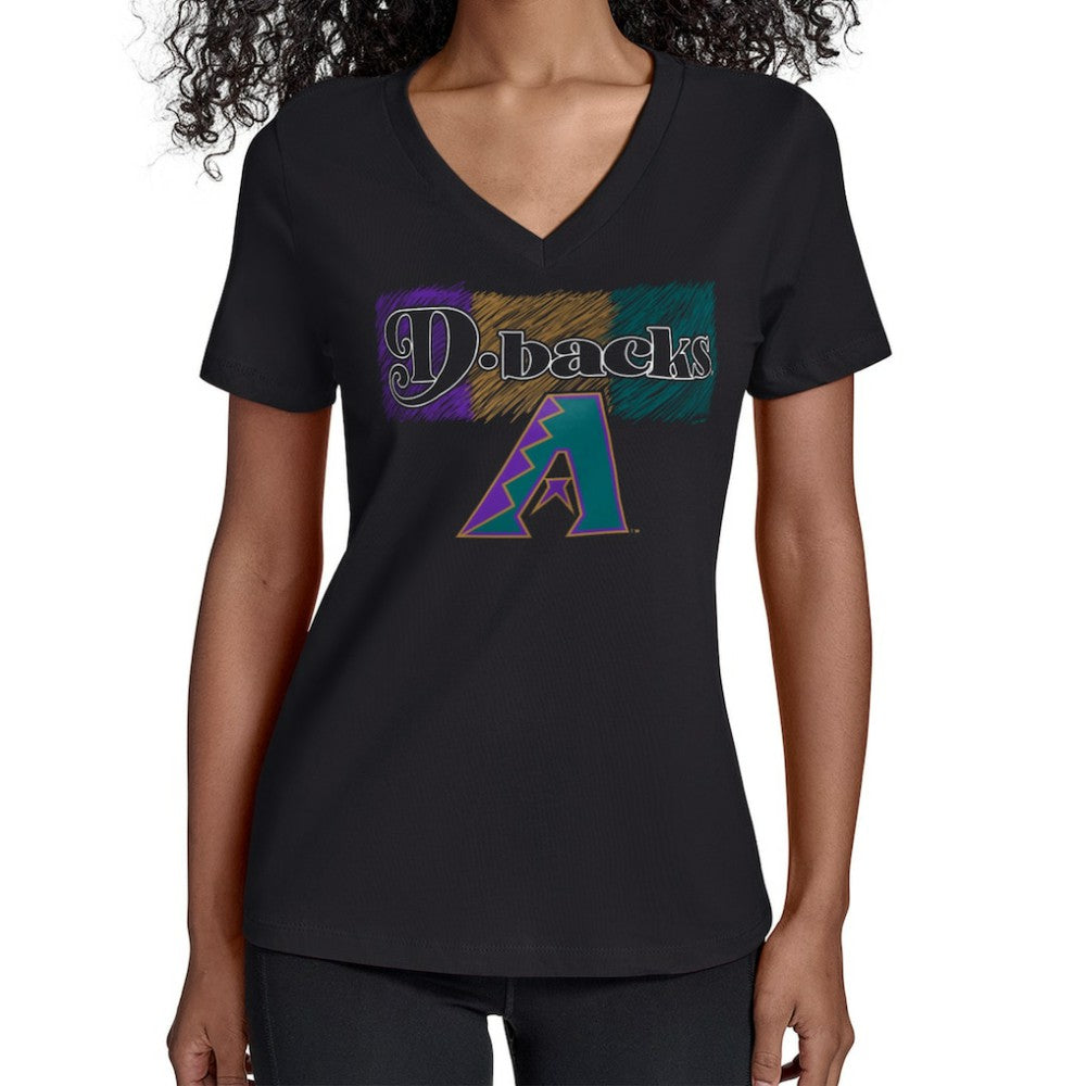 Arizona Diamondbacks Starter Women's Team Color Shading V-Neck T-Shirt - MLB T-shirts