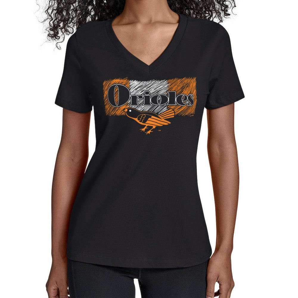 Baltimore Orioles Starter Women's Team Color Shading V-Neck T-Shirt - MLB T-shirts