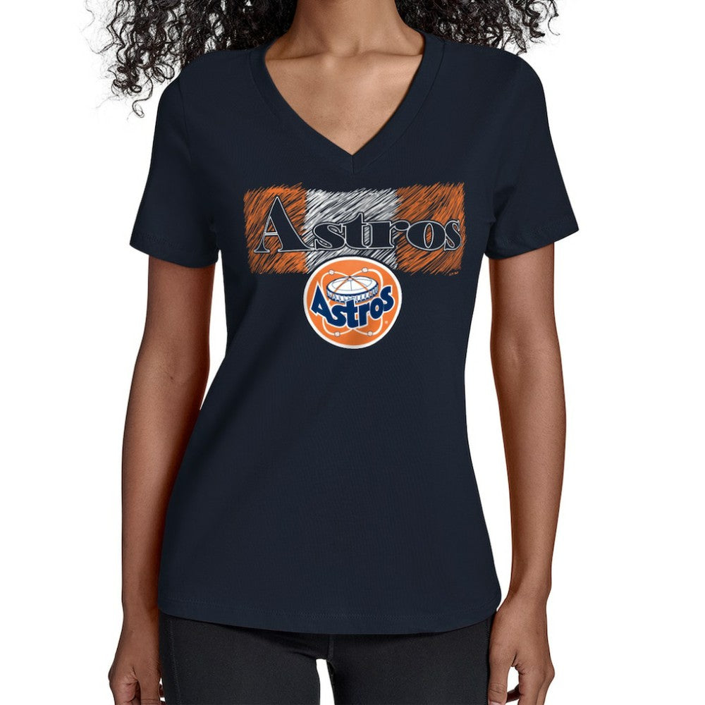Houston Astros Starter Women's Team Color Shading V-Neck T-Shirt - MLB T-shirts