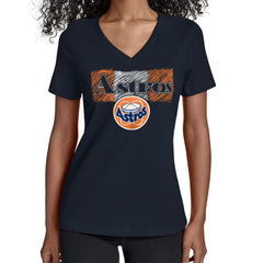 Houston Astros Starter Women's Team Color Shading V-Neck T-Shirt - MLB T-shirts