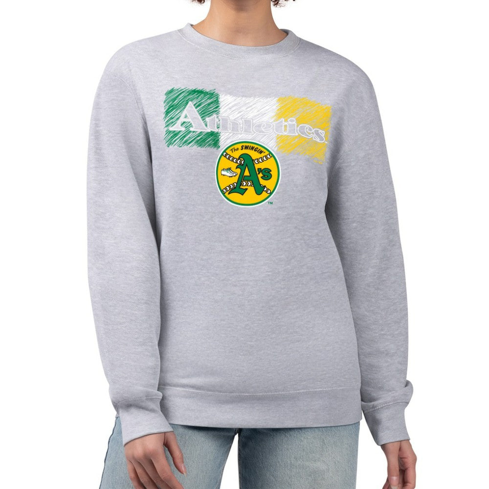Athletics Starter Women's Team Color Shading Fleece Pullover Sweatshirt - MLB Pullover