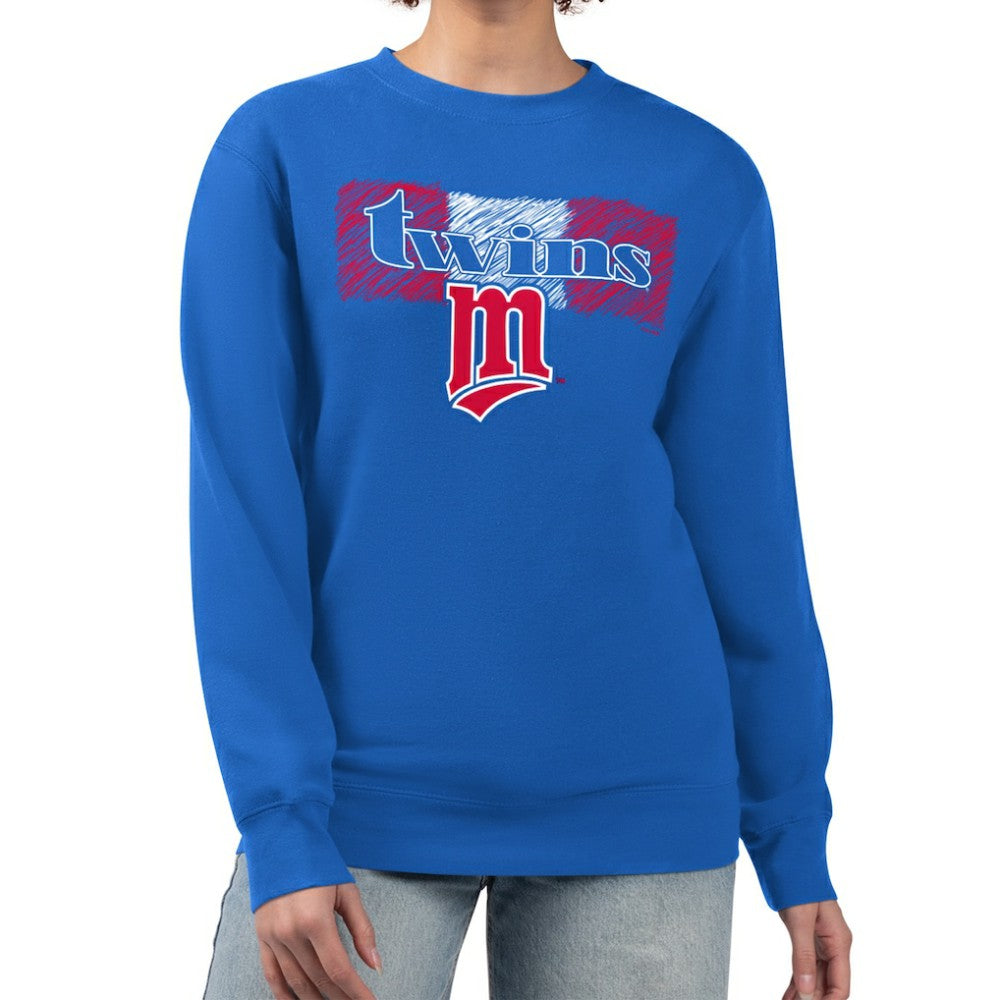 Minnesota Twins Starter Women's Team Color Shading Fleece Pullover Sweatshirt - MLB Pullover