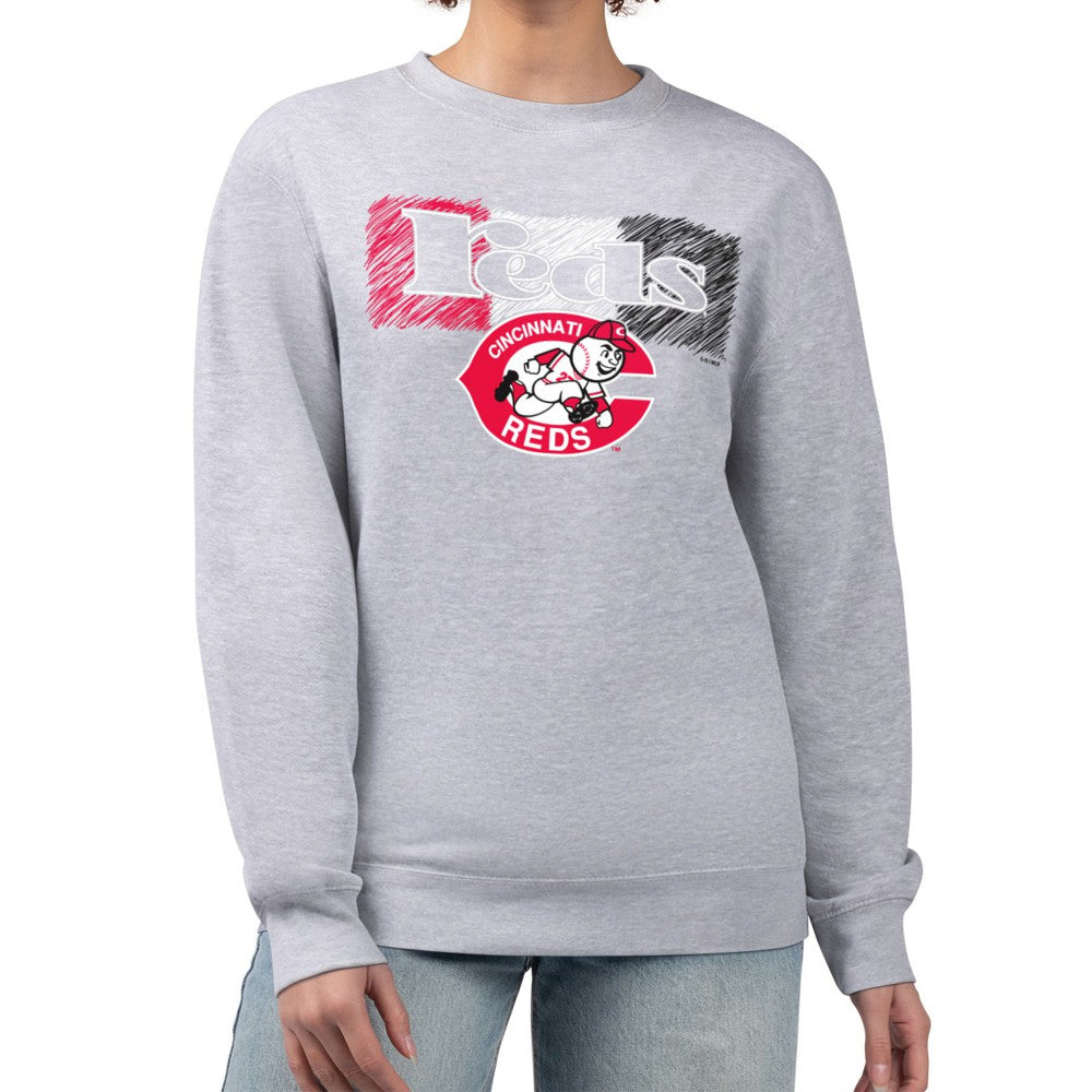 Cincinnati Reds Starter Women's Team Color Shading Fleece Pullover Sweatshirt - MLB Pullover