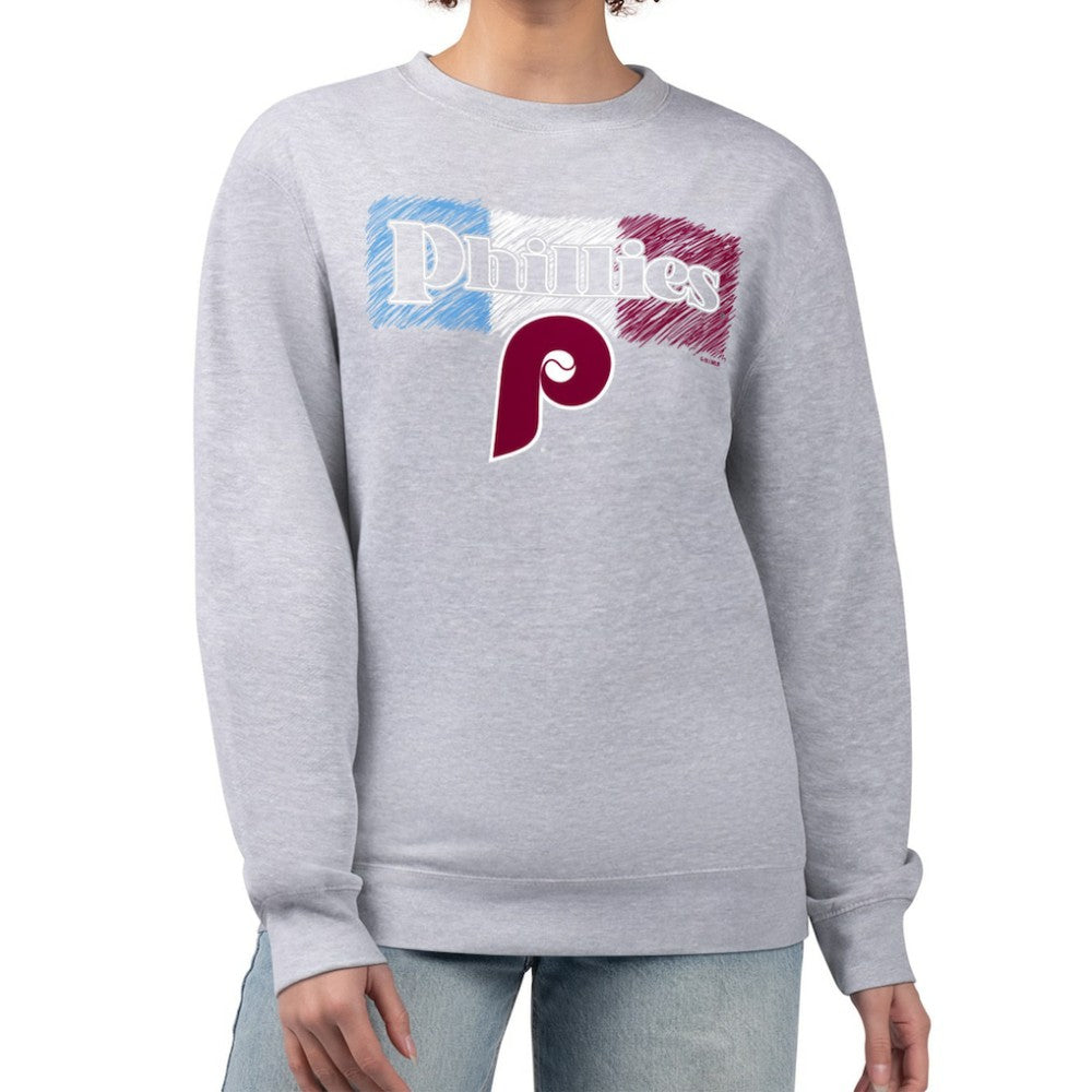 Philadelphia Phillies Starter Women's Team Color Shading Fleece Pullover Sweatshirt - MLB Pullover