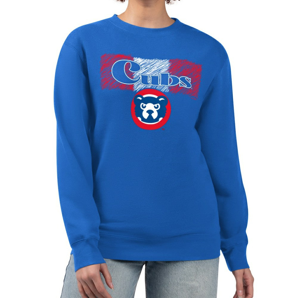 Chicago Cubs Starter Women's Team Color Shading Fleece Pullover Sweatshirt - MLB Pullover